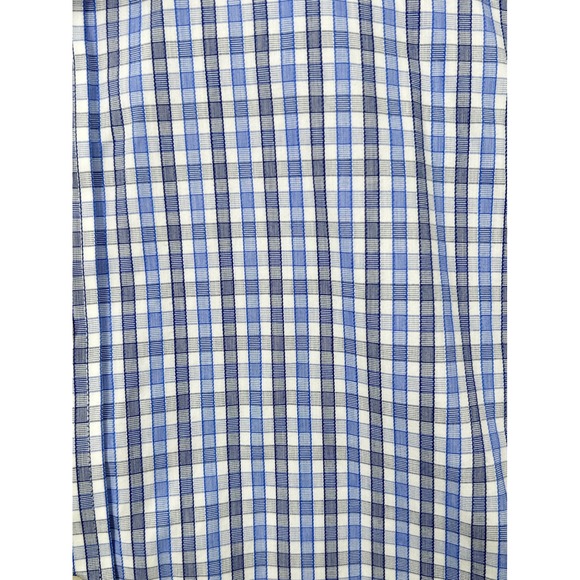 UNTUCKit Men's LARGE L Durif Slim Fit Blue Plaid Wrinkle Free Shirt - CJ - Picture 7 of 8